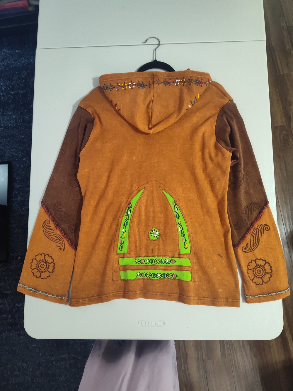 🆕️ Rising International Boho Hippie Full-Zip Hooded Jacket Womens Large - Picture 6 of 10